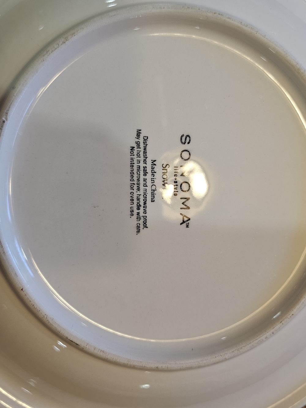 SONOMA Snowcrest White Ceramic Dinner Plate